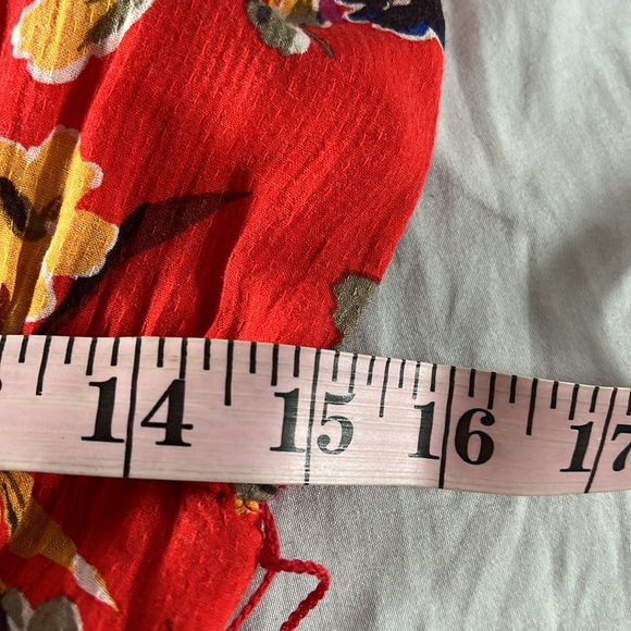 Conversations by Anthropologie Red Floral Off the Shoulder Sun Dress size 10 - Picture 9 of 12